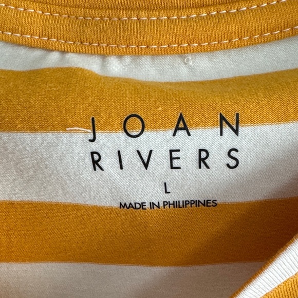 Joan Rivers Mustard and White Striped Tee - Picture 5 of 8